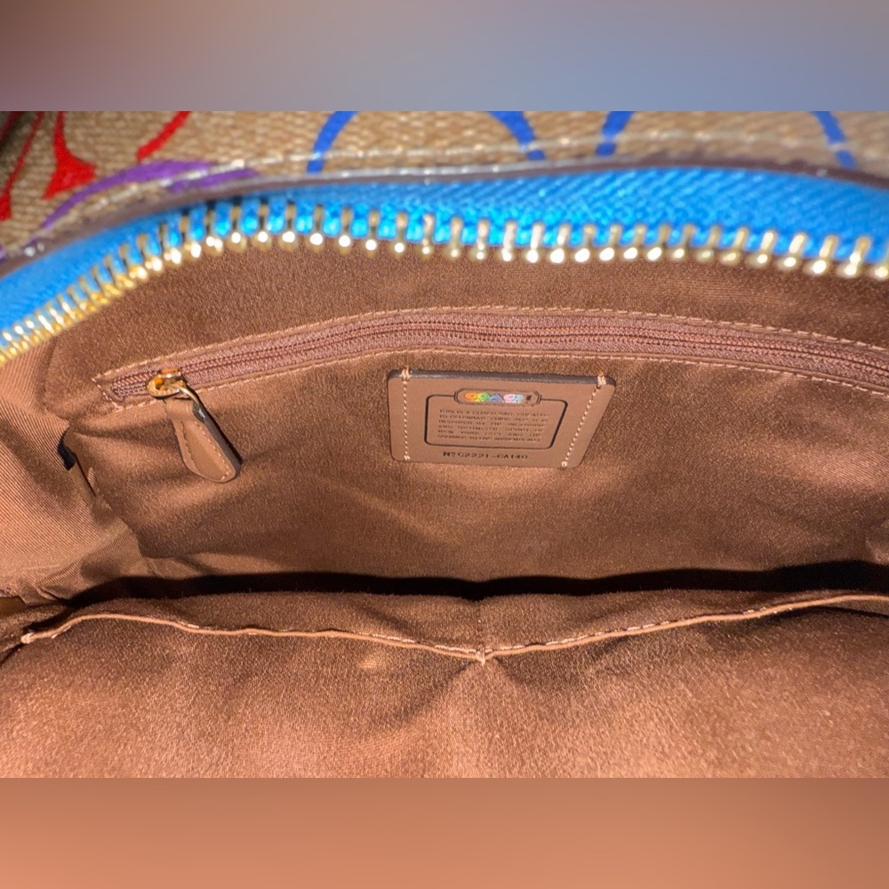 RARE LIKE NEW! Coach Backpack In Rainbow Canvas Multi PRIDE Bag Purses Designer🌈 - Picture 13 of 16